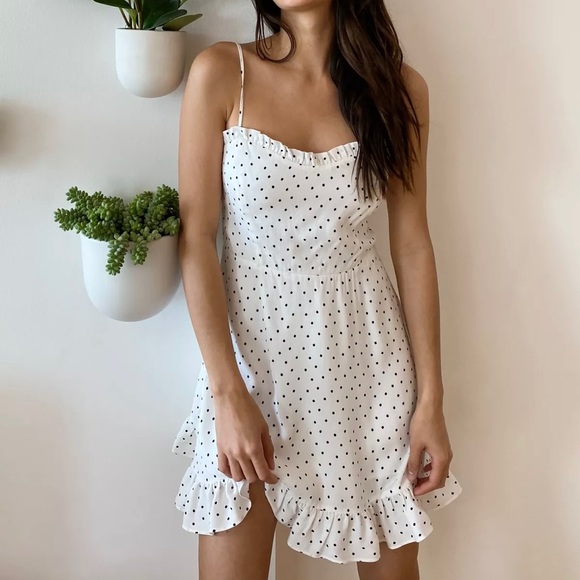 Aritzia Dresses & Skirts - Aritzia Sunday Best Bambi Dress White & Black Polka Dot Mini Dress Sz 2